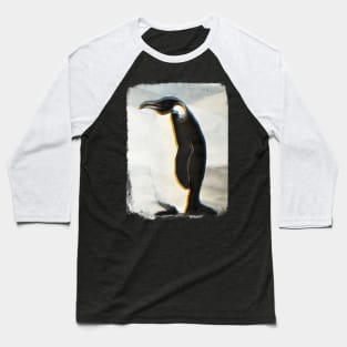 Penguin Painting Glitch Baseball T-Shirt